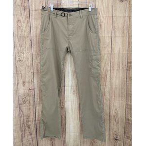 PRANA Stretch Zion Convertible Hiking Pant Cargo Mud 34x32 Excellent Condition!
